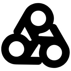 Overlapping Three-Circle Logo: Collaboration, Community, and Interlocking Process Symbol