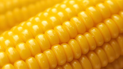 Yellow juicy corn close-up  macro  background