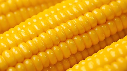Yellow juicy corn close-up  macro  background