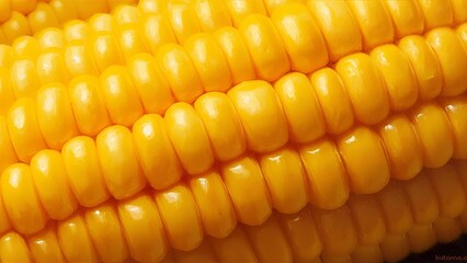 Yellow juicy corn close-up  macro  background