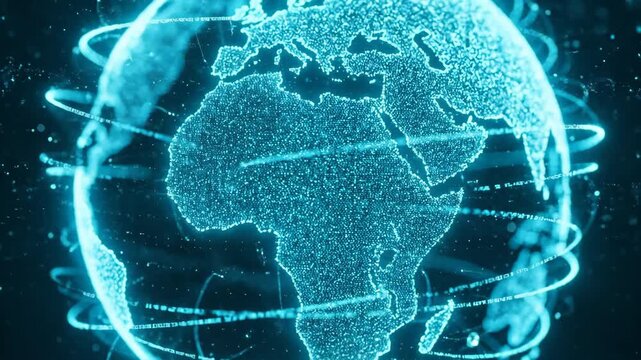 Digital Earth technology network connection and global data flow