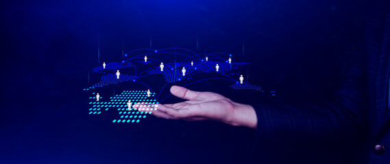 HR concept. Recruitment management, Relationship Management, global structure Human Resources HR management recruitment employment headhunting concept.