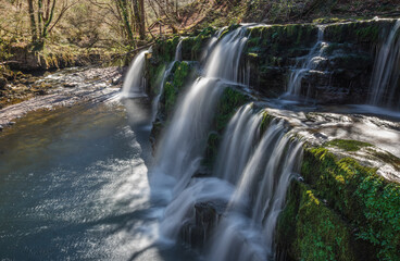 Sgwd y Pannwr in Waterfall Country, a waterfall in the Brecon Beacons national park, south Wales, UK