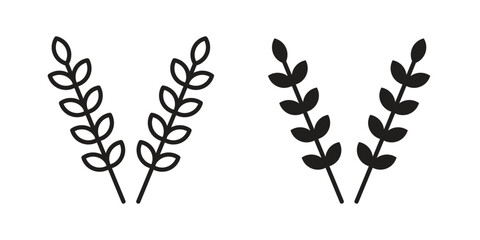 Lavender icon element in flat simple style. Thin stroke editable icons © iconic