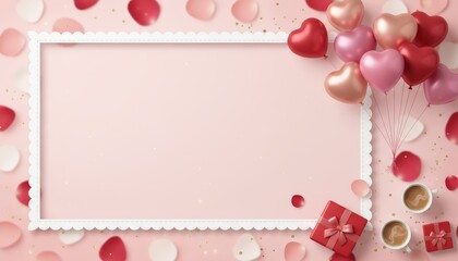 Celebrating love with heart-shaped decorations pink background valentine’s day event romantic atmosphere close-up view festive concept for heartfelt moments and memories