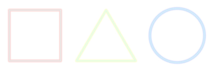 Colorful geometric shapes on transparent background