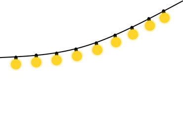 Simple Curved String of festive Yellow Round Lights