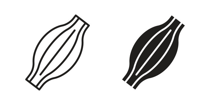 Muscle fiber icon element in flat simple style. Thin stroke editable icons