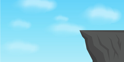 Rock Cliff. Vector Illustration Isolated on White Background. 