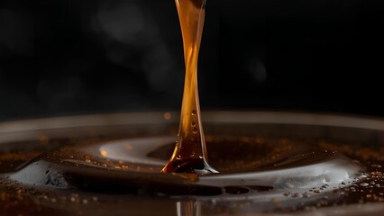 Freeze motion detail shot of coffee drop