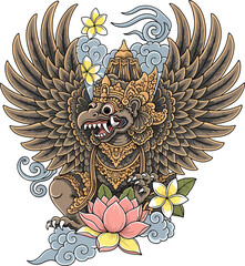 Traditional Balinese Garuda Vector Illustration