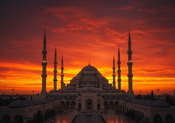 Obraz premium Sunset Over Mosque Architecture