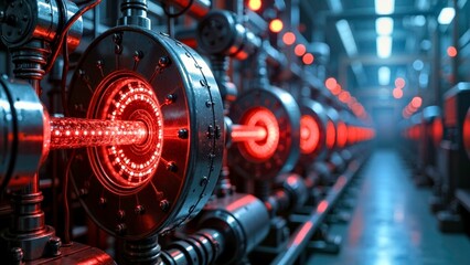 Red Rail Installation Decoration Technology Art Zone