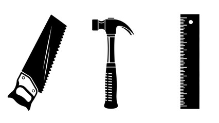 Obraz premium Tools of the Trade: An assortment of classic carpentry tools, meticulously presented, perfect for illustrating the essence of craftsmanship and DIY projects.