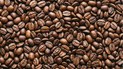 Fototapeta premium Seamless Pattern of Roasted Coffee Beans Top View
