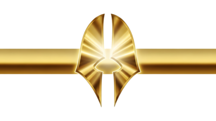 Golden dart isolated on transparent background with shining effects