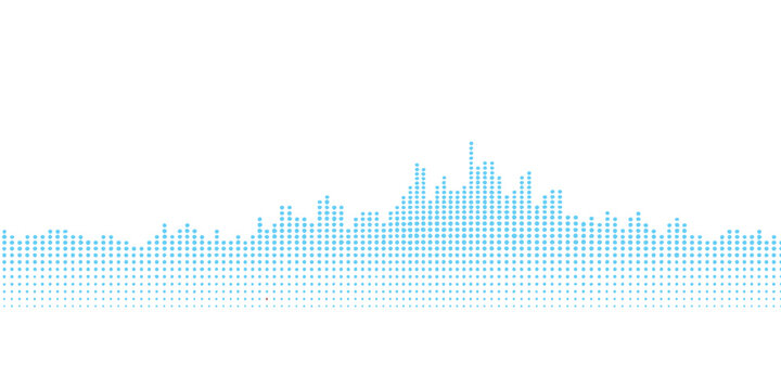 Abstract music equalizer background and blue urban cityscape silhouette illustration vector graphic design