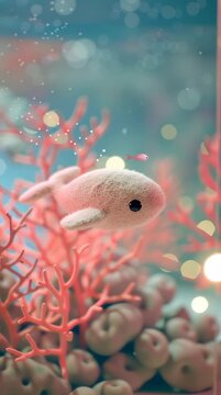 Un pez de aspecto delicado se desliza entre los corales vibrantes en un arrecife submarino.