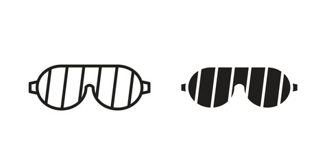 Shutter sunglasses icon element in flat simple style. Thin stroke editable icons