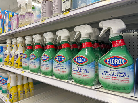 Spray bottles of Clorox multi-surface cleaner on sale at Target.