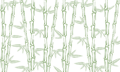 Bamboo background in grunge style. Bamboo tree and leaves pattern.