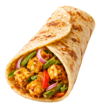 Paneer Kathi Roll Close Up Shot