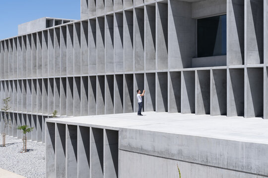 Brutalist university campus concrete architecture