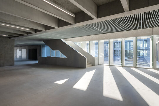 Concrete brutalism in university campus architecture