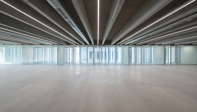 Brutalist university campus with concrete architecture