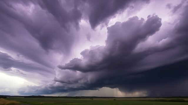 midgard. Dark purple storm clouds gathering before rainfall, dramatic sky formation, natural weather phenomenon. travel magazines, destination branding, designed for travel destination branding.