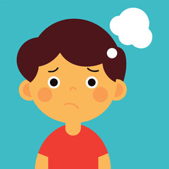 Child Struggling to Express Thoughts Concept