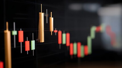 Financial candlestick chart displaying market trends and data analysis