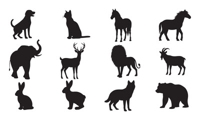 Forest Wildlife Animal Silhouette Vector Set