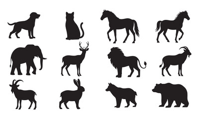 Forest Wildlife Animal Silhouette Vector Set