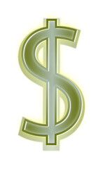 US Dollar Currency Symbol with Green Glow