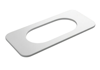 Minimalist white rectangular shape with oval cutout isolated on transparent background, perfect for ui, web design, and presentations