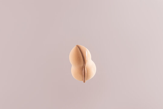 Foundation sample on makeup sponge with smooth texture