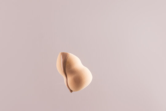 Foundation sample on makeup sponge with smooth texture