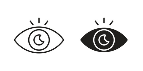 Fototapeta premium Visible icon element in flat simple style. Thin stroke editable icons