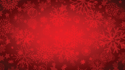 Festive Red Christmas Snowflakes Background Vector Graphic Design Template for Winter Holiday Wallpaper