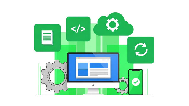 Modern web development tools and technologies on computer screen