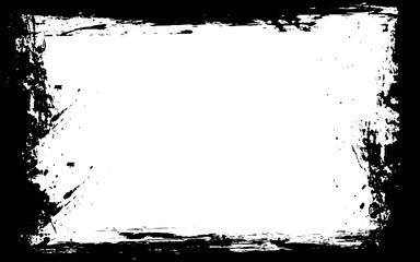 Grunge textured frame vector illustration border. 