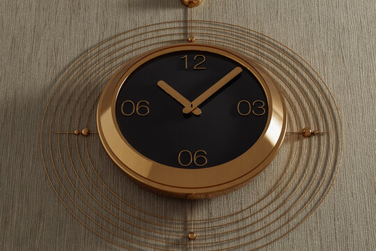 Elegant wall clock features geometric design for modern timekeeping