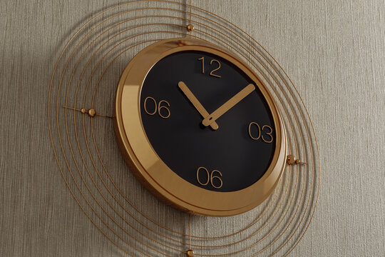 Elegant wall clock features geometric design for modern timekeeping