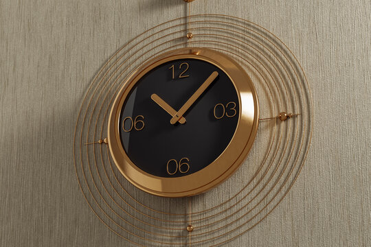 Elegant wall clock features geometric design for modern timekeeping