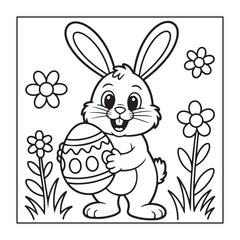 Happy Easter! Black and white coloring pages for teens, adults, and kids featuring Easter elements.