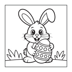 Happy Easter! Black and white coloring pages for teens, adults, and kids featuring Easter elements.