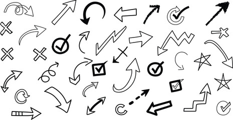 Collection of various arrow symbols and icons