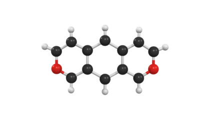 Naphthalene molecule structure ball and stick model