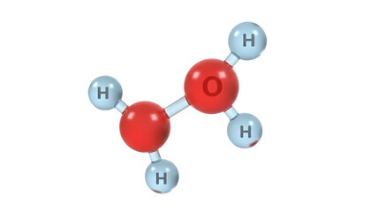 Methanol molecule ch3oh representing chemical structure
